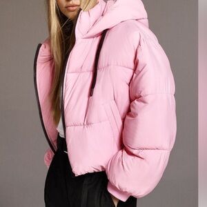 Zara Light Pink Women's Puffer Coat